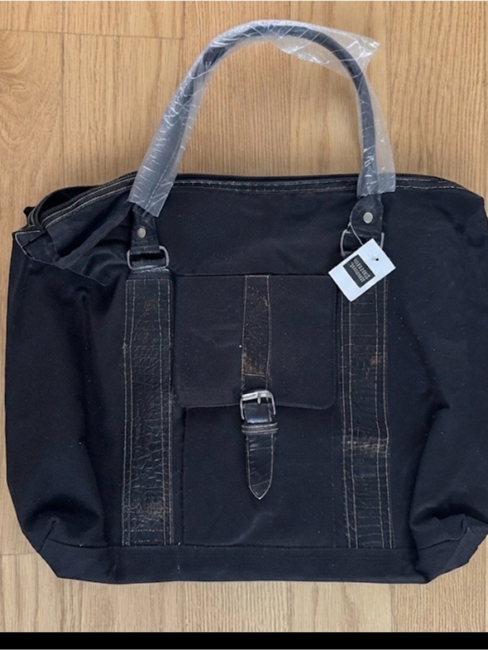 NWT Vintage Bijoux Terner Canvas Tote Bag with Leather Trim & Beauty Gift Bag
